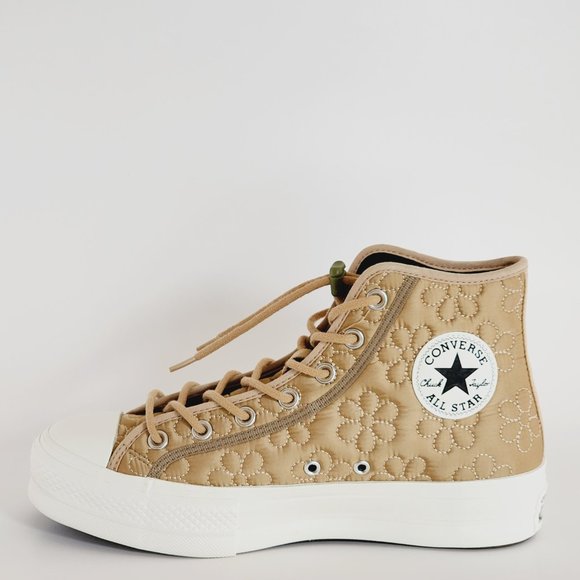Converse CTAS Lift Hi Quilted Epic Dune Women's Platform Sneakers A08721C NWT - Picture 3 of 6